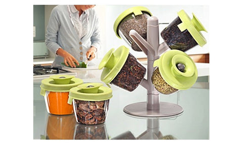 Pop up Spice Rack, stalak za začine sa vakuumskim poklopcima (pogledajte video)