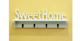 "Sweet Home" dekorativna zidna polica i vješalica za ključeve ili odjeću